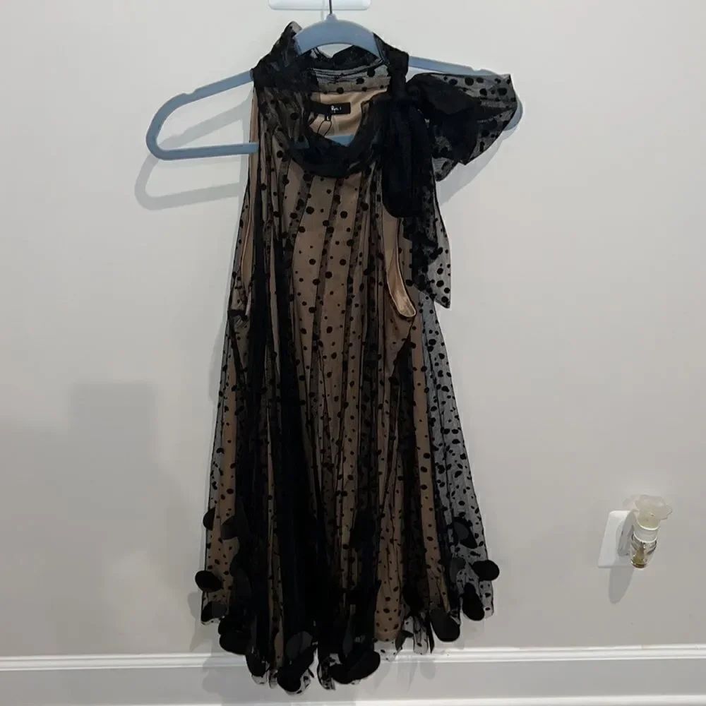 RYU BLACK TUILLE SLEEVELESS DRESS - Picture 2 of 5
